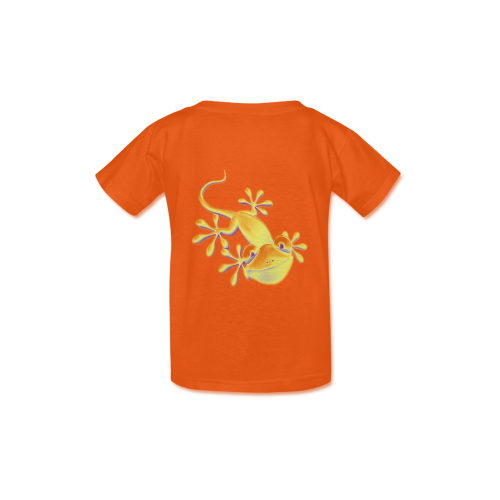 FUNNY SMILING GECKO yellow orange violet Kid's  Classic T-shirt (Model T22)