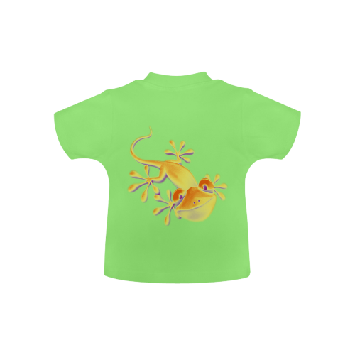 FUNNY SMILING GECKO yellow orange violet Baby Classic T-Shirt (Model T30)