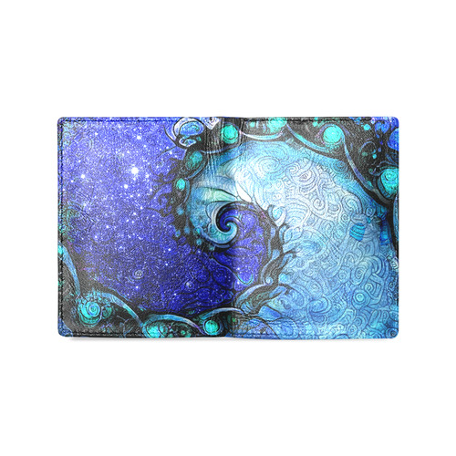 Scorpio Spiral Leather Wallet -- Nocturne of Scorpio Fractal Astrology Men's Leather Wallet (Model 1612)