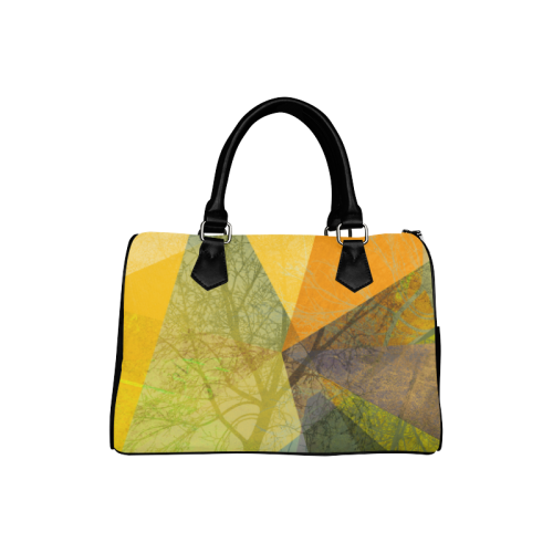 P24-F Yellow Green Trees Triangle Handbag Boston Handbag (Model 1621)