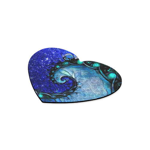 Scorpio Spiral Mousepad Heart -- Nocturne of Scorpio Fractal Astrology Heart-shaped Mousepad