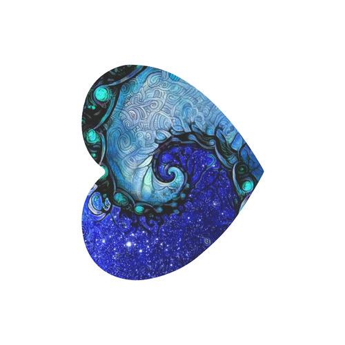 Scorpio Spiral Mousepad Heart -- Nocturne of Scorpio Fractal Astrology Heart-shaped Mousepad