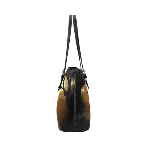 Halloween design Leather Tote Bag/Large (Model 1651)