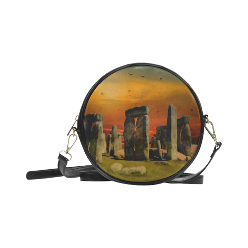 Stonehenge Sunset Round Sling Bag (Model 1647)