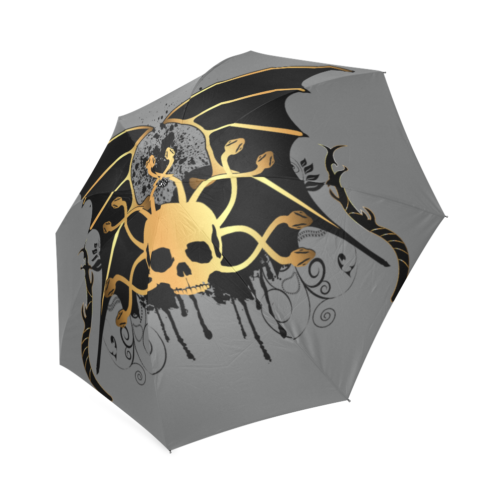 Skull with snakes and wings Foldable Umbrella (Model U01) ID D707803