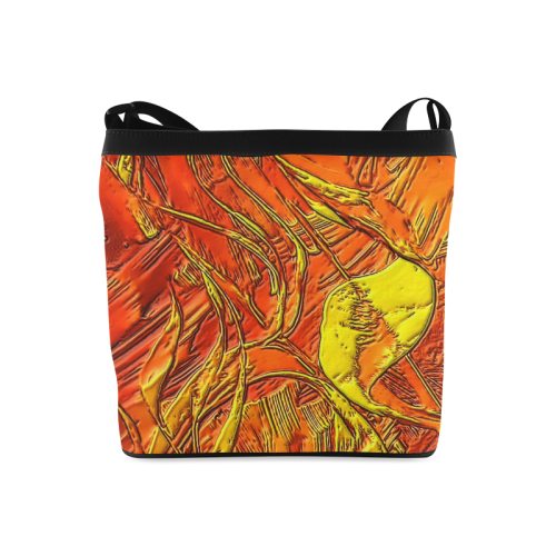 Orange Dschungle (Self paint) by Nico Bielow Crossbody Bags (Model 1613)