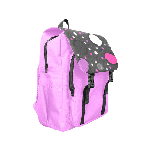 Pink Purple Circles Casual Shoulders Backpack (Model 1623)