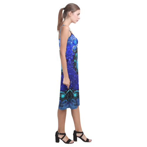 Scorpio Spiral Slip Dress -- Nocturne of Scorpio Fractal Astrology Alcestis Slip Dress (Model D05)