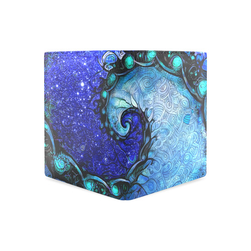 Scorpio Spiral Leather Wallet -- Nocturne of Scorpio Fractal Astrology Men's Leather Wallet (Model 1612)