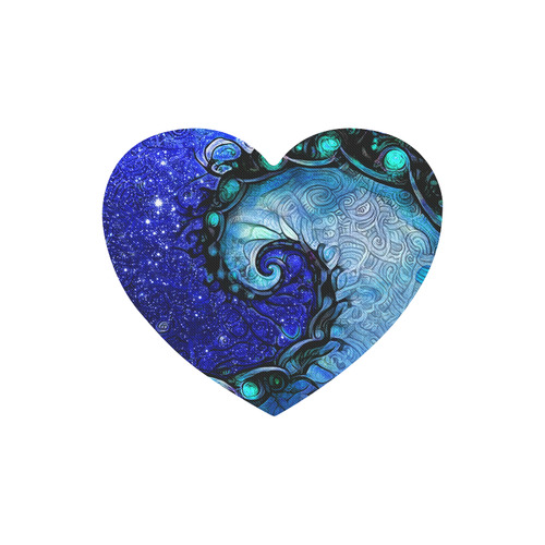Scorpio Spiral Mousepad Heart -- Nocturne of Scorpio Fractal Astrology Heart-shaped Mousepad