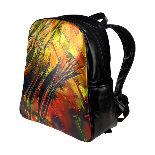 Fire Flames (Self paint) by Nico Bielow Multi-Pockets Backpack (Model 1636)