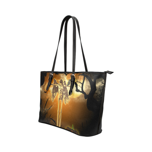 Halloween design Leather Tote Bag/Large (Model 1651)
