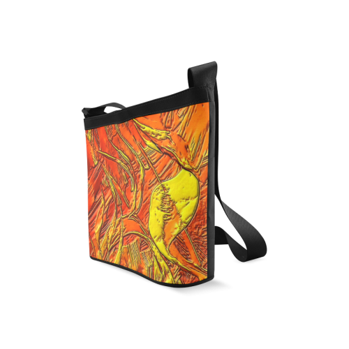 Orange Dschungle (Self paint) by Nico Bielow Crossbody Bags (Model 1613)