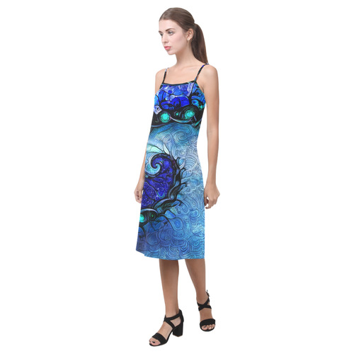 Scorpio Spiral Slip Dress -- Nocturne of Scorpio Fractal Astrology Alcestis Slip Dress (Model D05)