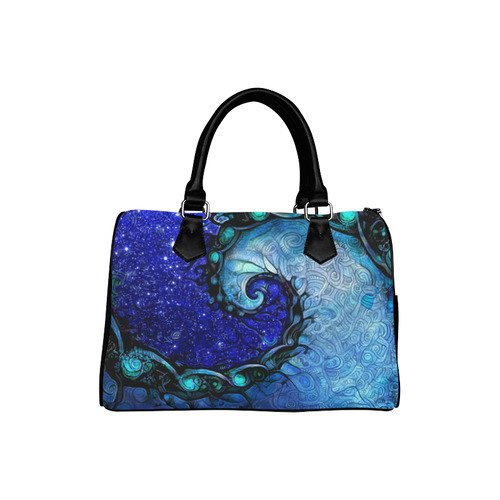 Scorpio Spiral Boston Handbag -- Nocturne of Scorpio Fractal Astrology Boston Handbag (Model 1621)