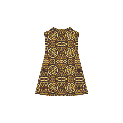 Detailed Espresso And Honey Pattern Alcestis Slip Dress (Model D05)