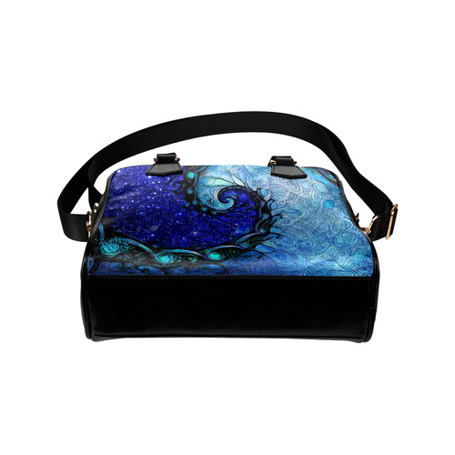 Scorpio Spiral Shoulder Handbag -- Nocturne of Scorpio Fractal Astrology Shoulder Handbag (Model 1634)