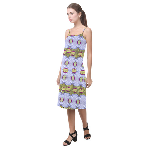 Soul Flowers in Gold and Shimmer Alcestis Slip Dress (Model D05)