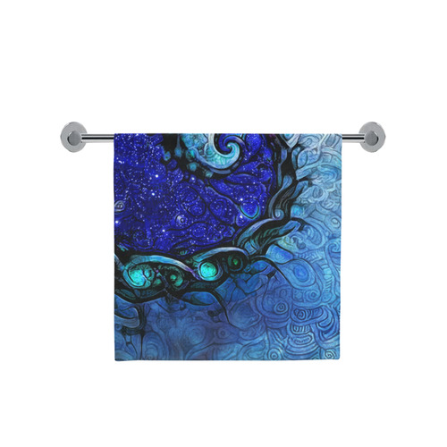 Scorpio Spiral Bath Towel -- Nocturne of Scorpio Fractal Astrology Bath Towel 30"x56"