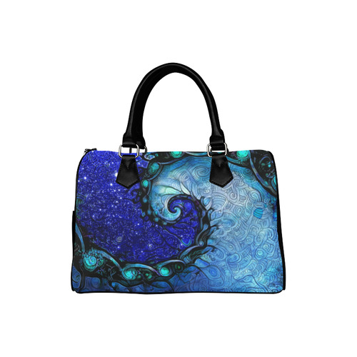 Scorpio Spiral Boston Handbag -- Nocturne of Scorpio Fractal Astrology Boston Handbag (Model 1621)