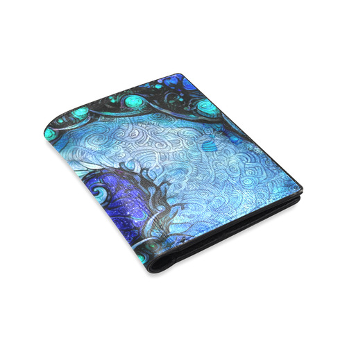 Scorpio Spiral Leather Wallet -- Nocturne of Scorpio Fractal Astrology Men's Leather Wallet (Model 1612)