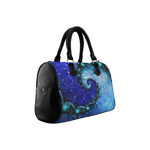 Scorpio Spiral Boston Handbag -- Nocturne of Scorpio Fractal Astrology Boston Handbag (Model 1621)