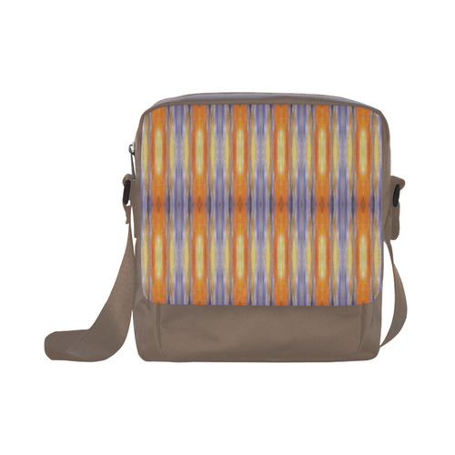 Gray Orange Stripes Pattern Crossbody Nylon Bags (Model 1633)