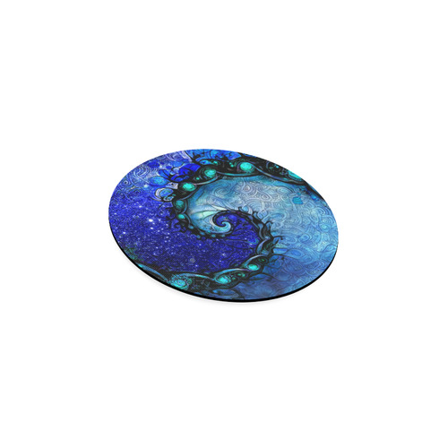 Scorpio Spiral Coaster Round -- Nocturne of Scorpio Fractal Astrology Round Coaster