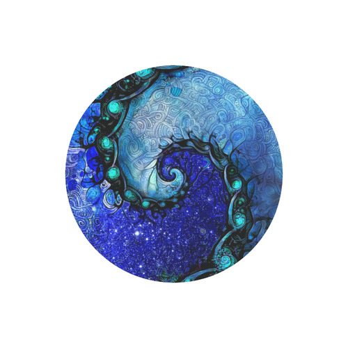 Scorpio Spiral Mousepad Round -- Nocturne of Scorpio Fractal Astrology Round Mousepad