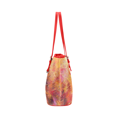 Red And Orange Colorburst Leather Tote Bag/Small (Model 1651)