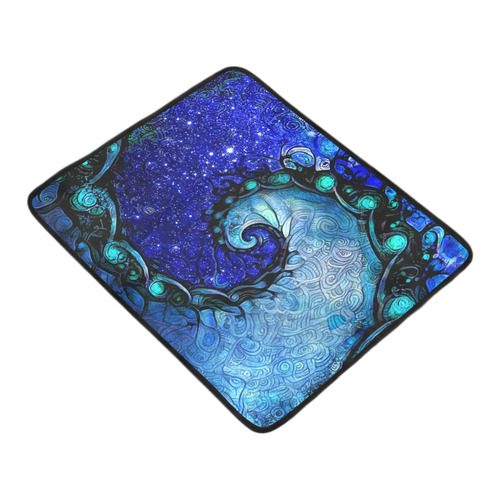 Scorpio Spiral Beach Mat -- Nocturne of Scorpio Fractal Astrology Beach Mat 78"x 60"