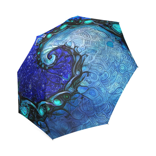 Scorpio Spiral Foldable Umbrella -- Nocturne of Scorpio Fractal Astrology Foldable Umbrella (Model U01)