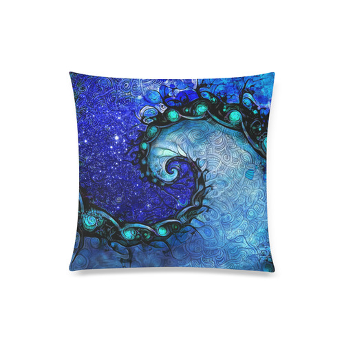 Scorpio Spiral Large Zippered Pillow Case -- Nocturne of Scorpio Fractal Astrology Custom Zippered Pillow Case 20"x20"(Twin Sides)