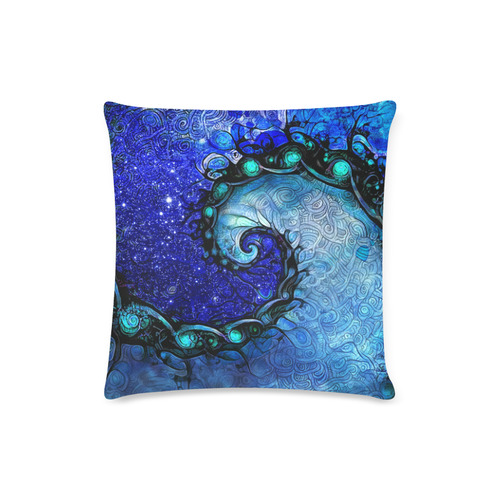 Scorpio Spiral Small Zippered Pillow Case -- Nocturne of Scorpio Fractal Astrology Custom Zippered Pillow Case 16"x16"(Twin Sides)
