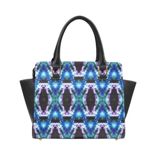 Blue, Light Blue, Metallic Diamond Pattern Rivet Shoulder Handbag (Model 1645)