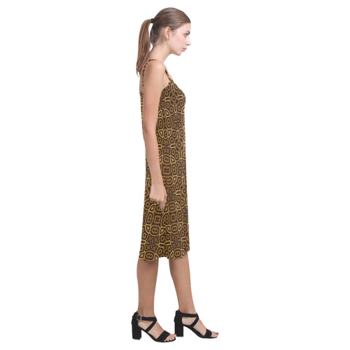 Mocha Contemporary Pattern Alcestis Slip Dress (Model D05)