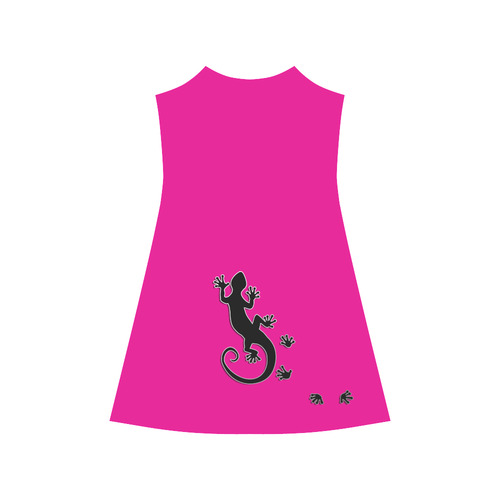 RUNNING GECKO with footsteps black Alcestis Slip Dress (Model D05)