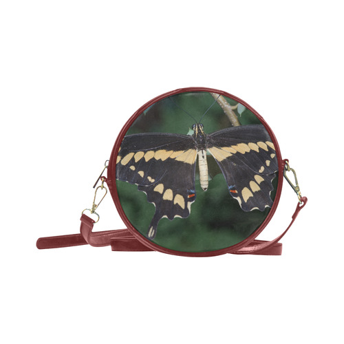 Giant Swallowtail Butterfly Round Sling Bag (Model 1647)