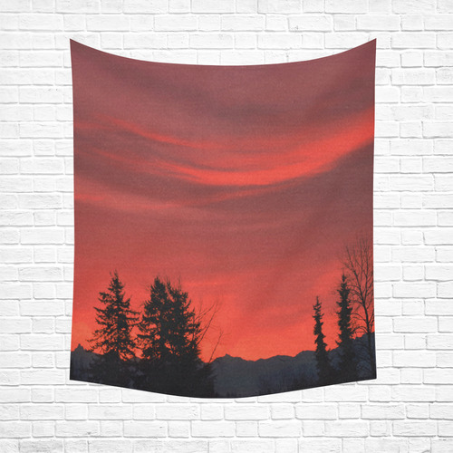 Skies on fire Cotton Linen Wall Tapestry 51"x 60"
