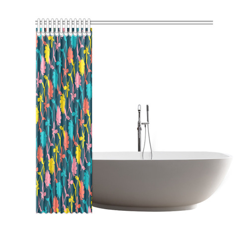 Colorful Floral Pattern Shower Curtain 69"x70"