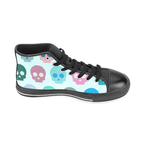 Colorful Skull Cute Pattern Men’s Classic High Top Canvas Shoes /Large Size (Model 017)