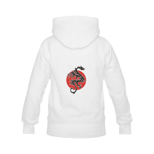 Sun Dragon with Pearl - black Red White Men's Classic Hoodies (Model H10)