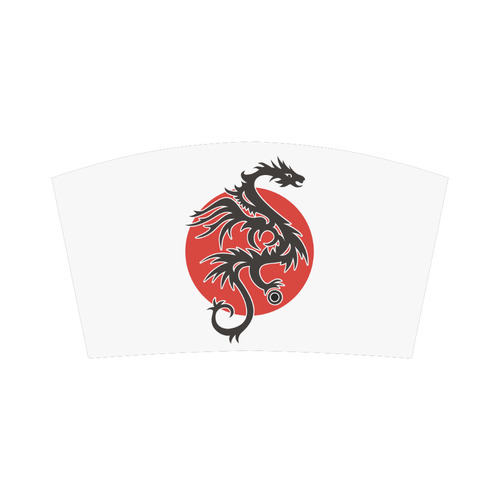 Sun Dragon with Pearl - black Red White Bandeau Top