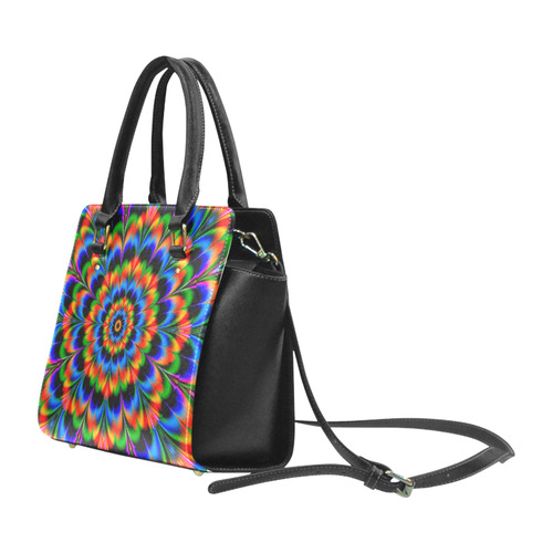 Red Blue Green Mandala Flower Classic Shoulder Handbag (Model 1653)