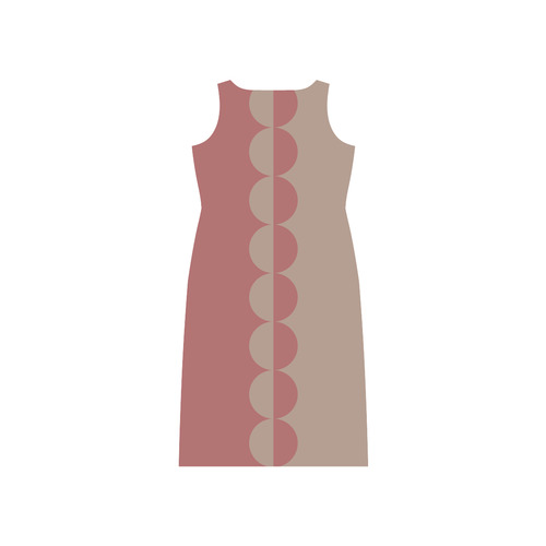 Half Taupe & Half Cedar Colored Dress Phaedra Sleeveless Open Fork Long Dress (Model D08)