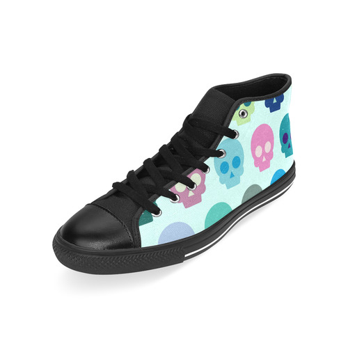 Colorful Skull Cute Pattern Men’s Classic High Top Canvas Shoes /Large Size (Model 017)