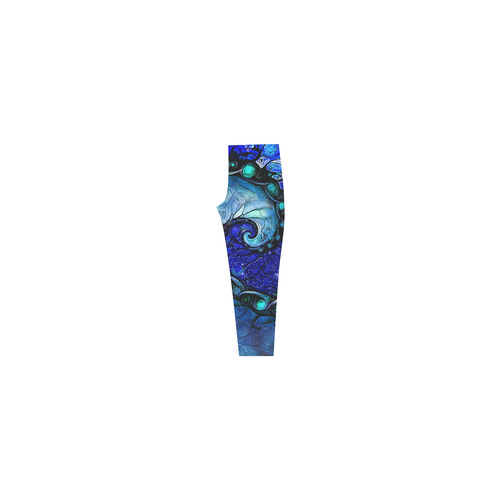 Scorpio Spiral Capri Leggings -- Nocturne of Scorpio Fractal Astrology Capri Legging (Model L02)