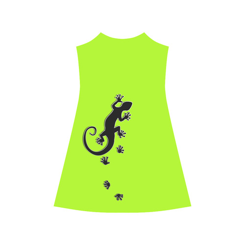 RUNNING GECKO with footsteps black Alcestis Slip Dress (Model D05)