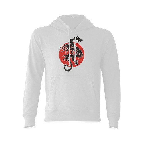 Sun Dragon with Pearl - black Red White Oceanus Hoodie Sweatshirt (Model H03)