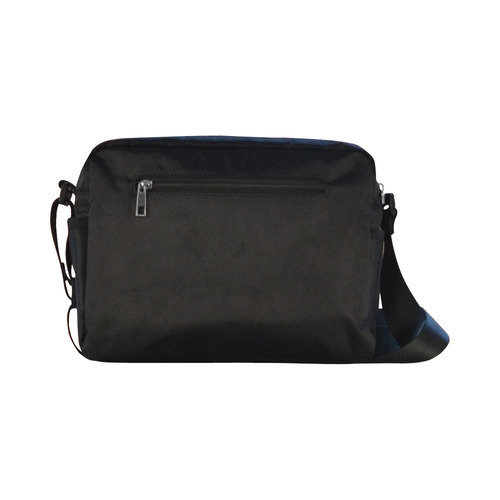 RUNNING GECKO with footsteps black Classic Cross-body Nylon Bags (Model 1632)